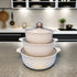 3 Piece Ceramic Serving Soup Pot